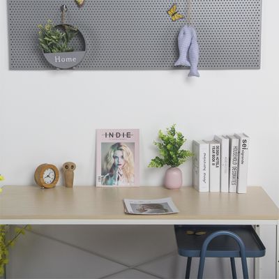 Houten oppervlak Noord-Europese stijl Metalen computer tafelplank Schrijfkast voor huishoudelijk product