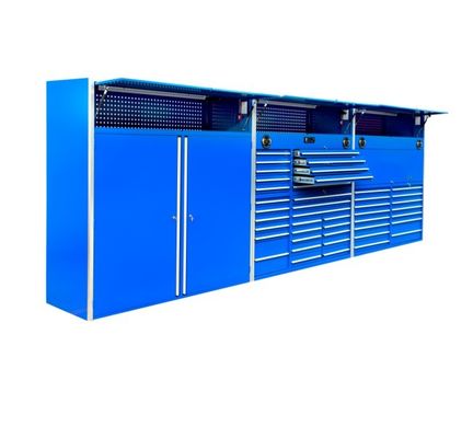 Grote metalen Performax-gereedschapskastjes met wielen, aangepaste steun en aluminium handgrepen