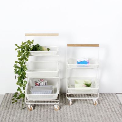Nordic Shelf Storage Trolley 3 Tier Kitchen Rolling Cart Voor ruimtebesparing