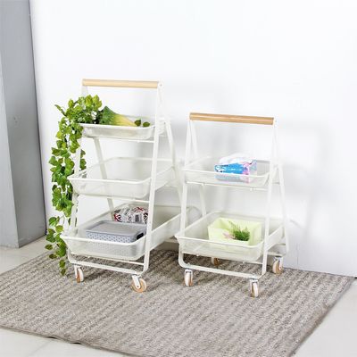 Nordic Shelf Storage Trolley 3 Tier Kitchen Rolling Cart Voor ruimtebesparing