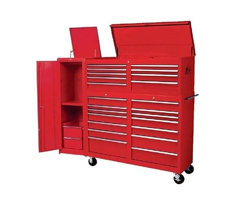 Aanvaardbaar OEM ODM Zwarte Blauwe Rolling Tool Box met Trolley en Grote Metalen Gereedschapskast