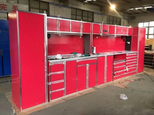 Acceptabele OEM ODM zilveren rollende opslagkasten voor aanpasbare garagewerkplaats
