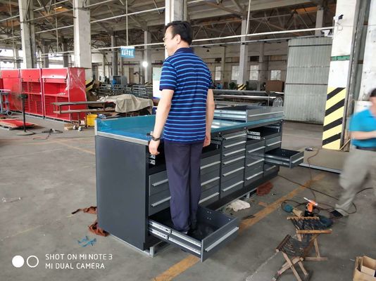 IJzeren rolgereedschapskist en volledig opslagkast voor georganiseerde garageorganisatie
