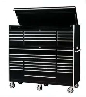 Poedercoating Afwerking 72 Inch Zwart Heavy Duty Rolling Tool Chest met Multi Drawers