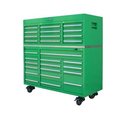 Bewaar uw gereedschappen efficiënt met deze zwarte koudgewalste stalen gereedschapskast op wielen