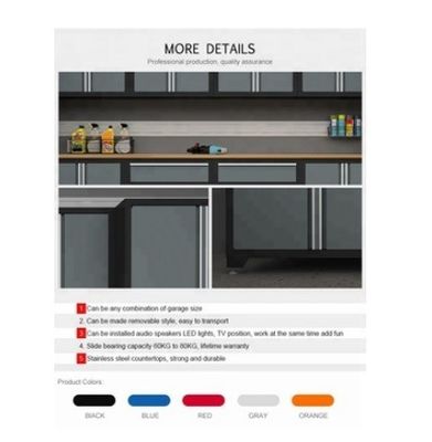 1.0mm 1.2mm 1.5mm Garage metaal gereedschapskast met laden en slot Duurzame constructie