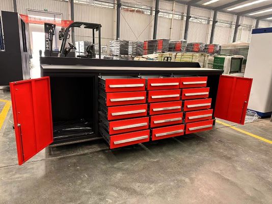 Werktuigkast van koudgewalst staal met 15 laden voor de organisatie van werkplaatsen in auto-reparatiegarages