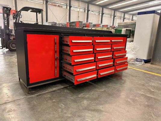 Werktuigkast van koudgewalst staal met 15 laden voor de organisatie van werkplaatsen in auto-reparatiegarages