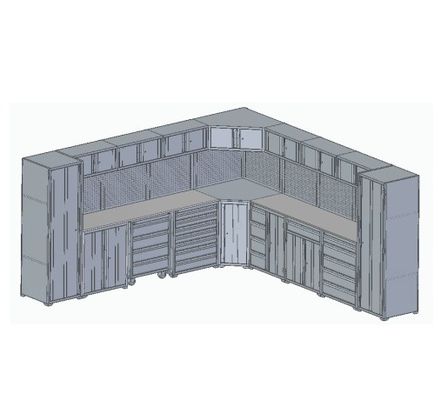 Werkplaats Garage Toolbox Set met gereedschapskast en werkbank