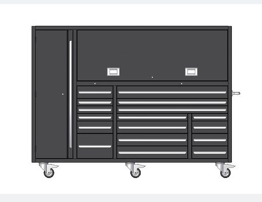 Gepersonaliseerde industriële metalen garage kast gereedschap roller zwart voor zware werkplaats