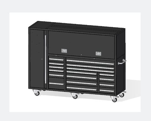 Gepersonaliseerde industriële metalen garage kast gereedschap roller zwart voor zware werkplaats