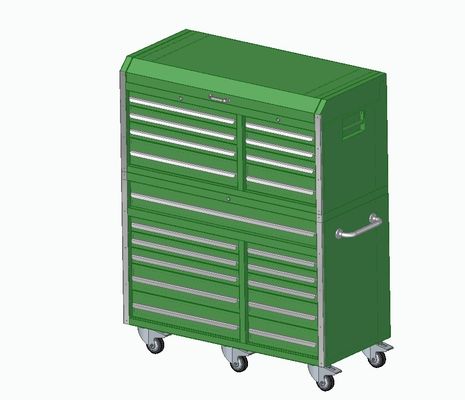 Aluminium handgrepen en roestvrijstalen rolgereedschapskist voor de opslag van werkplaatsapparatuur