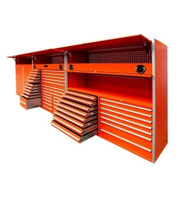 Zwarte auto reparatie garage werkplaats stalen gereedschapskist trolley kast met wielen