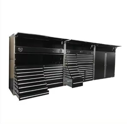 Rollend gereedschapskast met aluminium handgrepen voor gereedschappen in de garage
