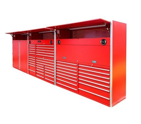 Rollend gereedschapskast met aluminium handgrepen voor gereedschappen in de garage