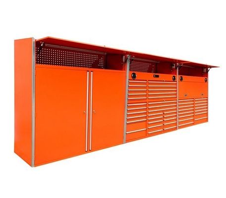 Rollend gereedschapskast met aluminium handgrepen voor gereedschappen in de garage