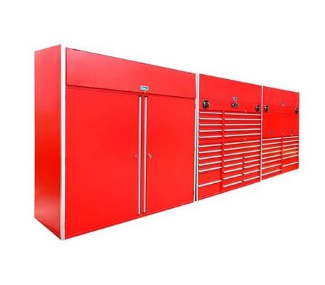 Rollend gereedschapskast met aluminium handgrepen voor gereedschappen in de garage